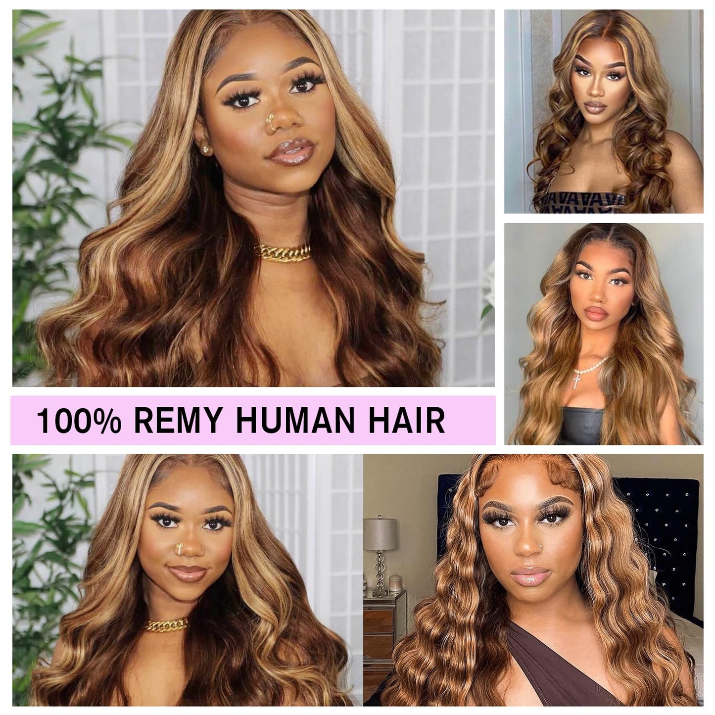 Ombre 4/27 HD Lace Front Body Wave Human Hair Wig - 13x4 Pre-Plucked with Baby Hair, 180% Density, 20 Inch Glueless Design