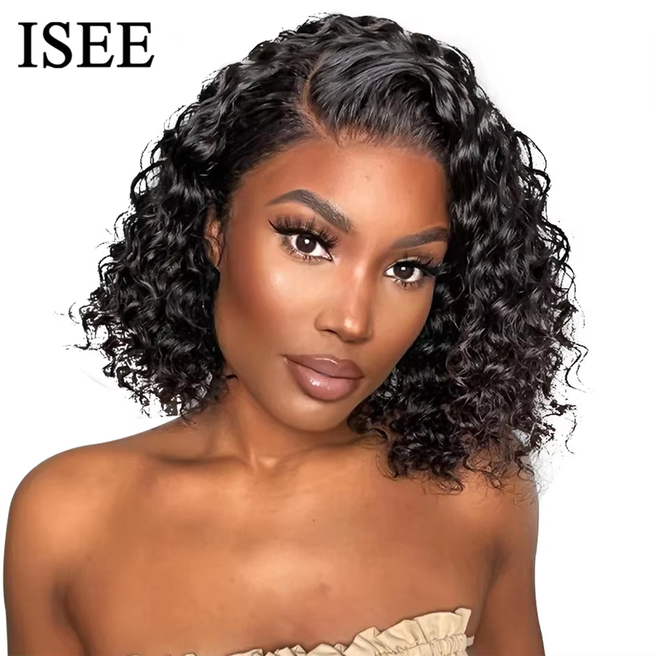 Water Wave Bob Human Hair Wigs Brazilian Water Wave Bob Wigs HAIR 4X4 Lace Closure Wigs Short Bob Lace Front Wigs for Women