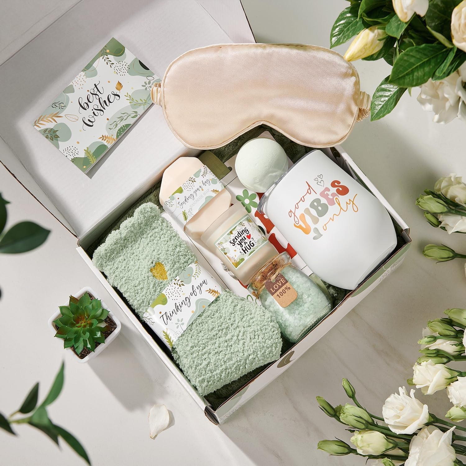 Self-Care Gift Basket for Women: Relaxing Spa Package with Tumbler and Blanket, Perfect Get Well Soon and Thinking of You Gift