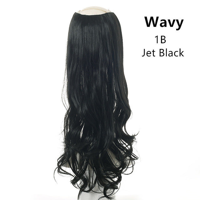 Wavy U Part Wigs for Women Clip in Hair Extension Invisible Half False Synthetic Wig Long Blonde Black Natural Hairpieces