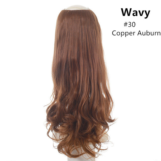 Wavy U Part Wigs for Women Clip in Hair Extension Invisible Half False Synthetic Wig Long Blonde Black Natural Hairpieces