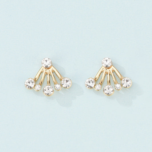 Fashion Fan-shaped Front And Rear Earrings Alloy