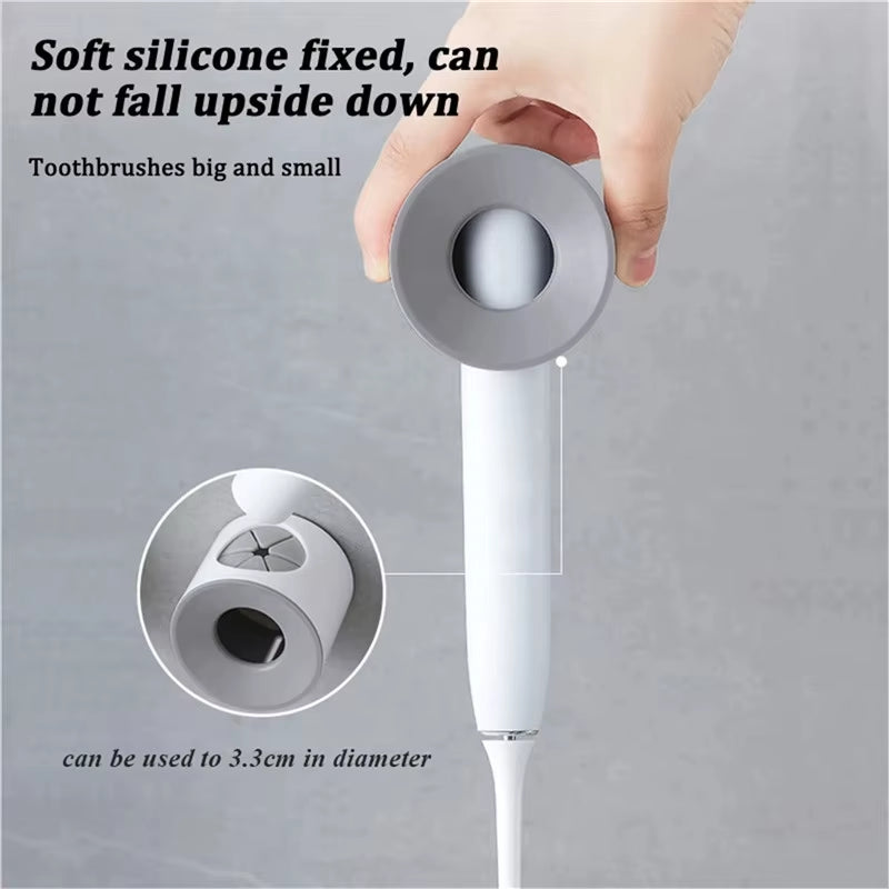 Toothbrush Holder Bathroom Electric Toothbrush Holder Wall Mounted Non-Punching Durable Simple Storage Organizer Holder