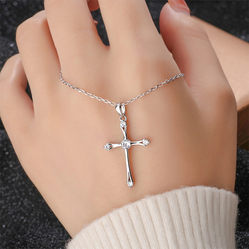 Silver Vintage Cross Necklace For Women