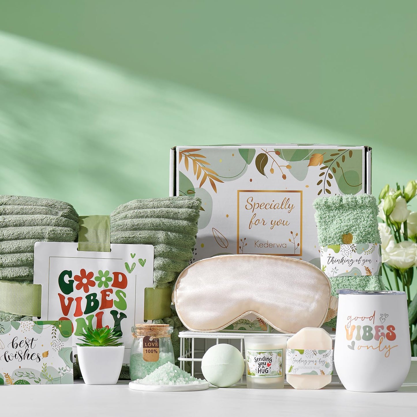 Self-Care Gift Basket for Women: Relaxing Spa Package with Tumbler and Blanket, Perfect Get Well Soon and Thinking of You Gift