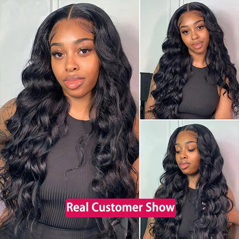 Ishow Loose Deep Wave HD Lace Frontal Wig Pre-Plucked Glueless Human Hair Wigs 13X4 Transparent Lace Wig