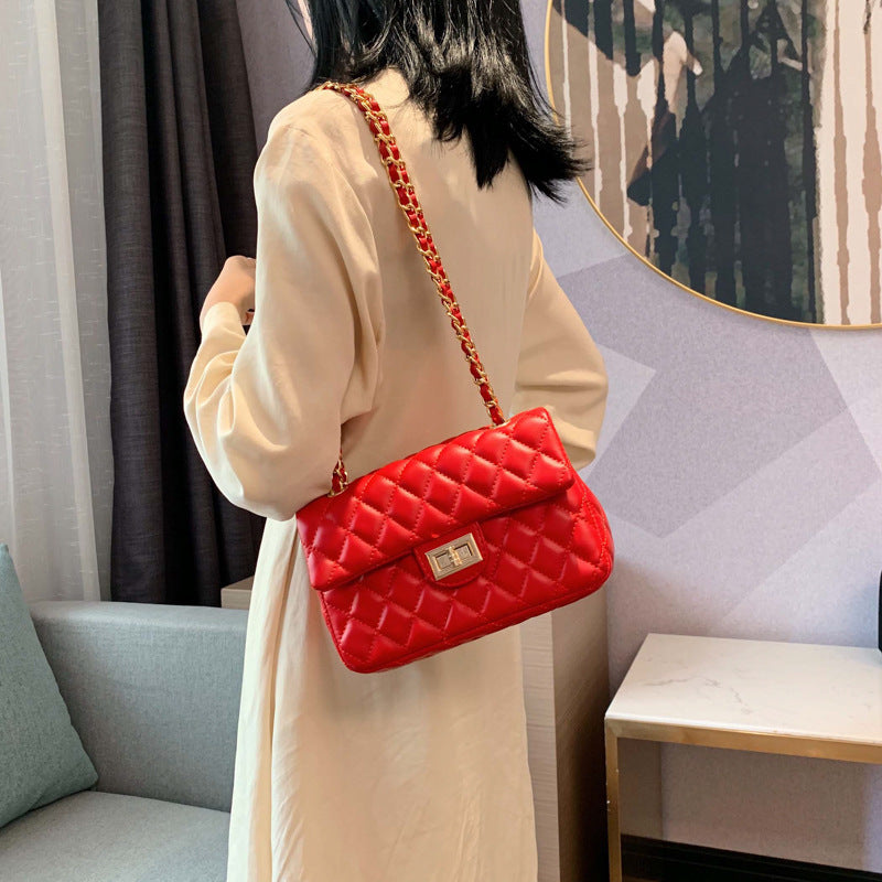 ins diamond chain crossbody small black bag small bag female