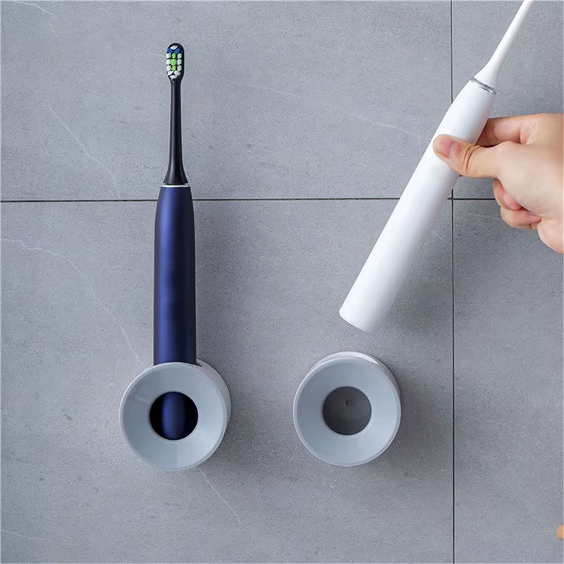 Toothbrush Holder Bathroom Electric Toothbrush Holder Wall Mounted Non-Punching Durable Simple Storage Organizer Holder