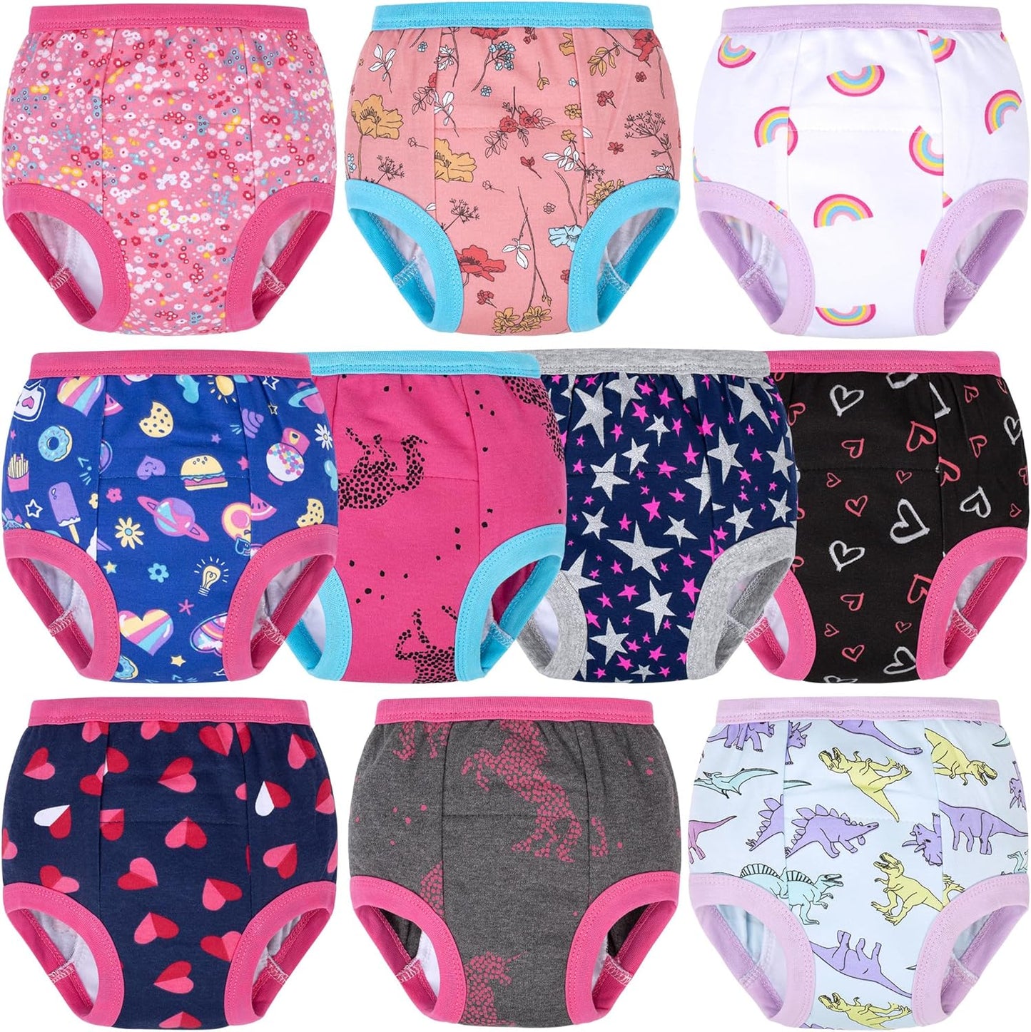 Toddler Training Pants - Soft Cotton Absorbent Underwear for Boys and Girls