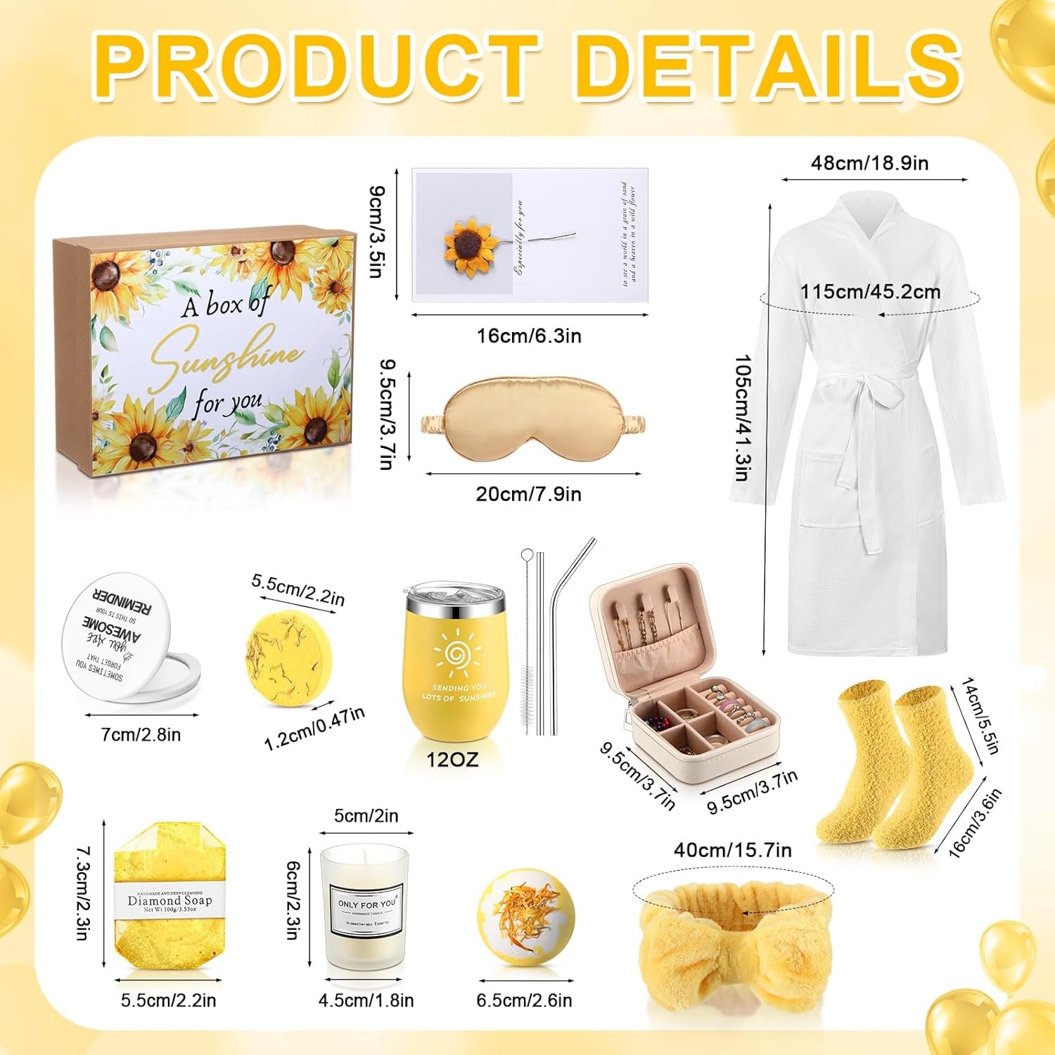 13-Piece Spa Gift Basket for Women - Ideal Birthday and Mother's Day Present with Mirrors, Socks, Steamers, Jewelry Case, and Bath Robe for Moms, Nurses, Girlfriends, and Wives