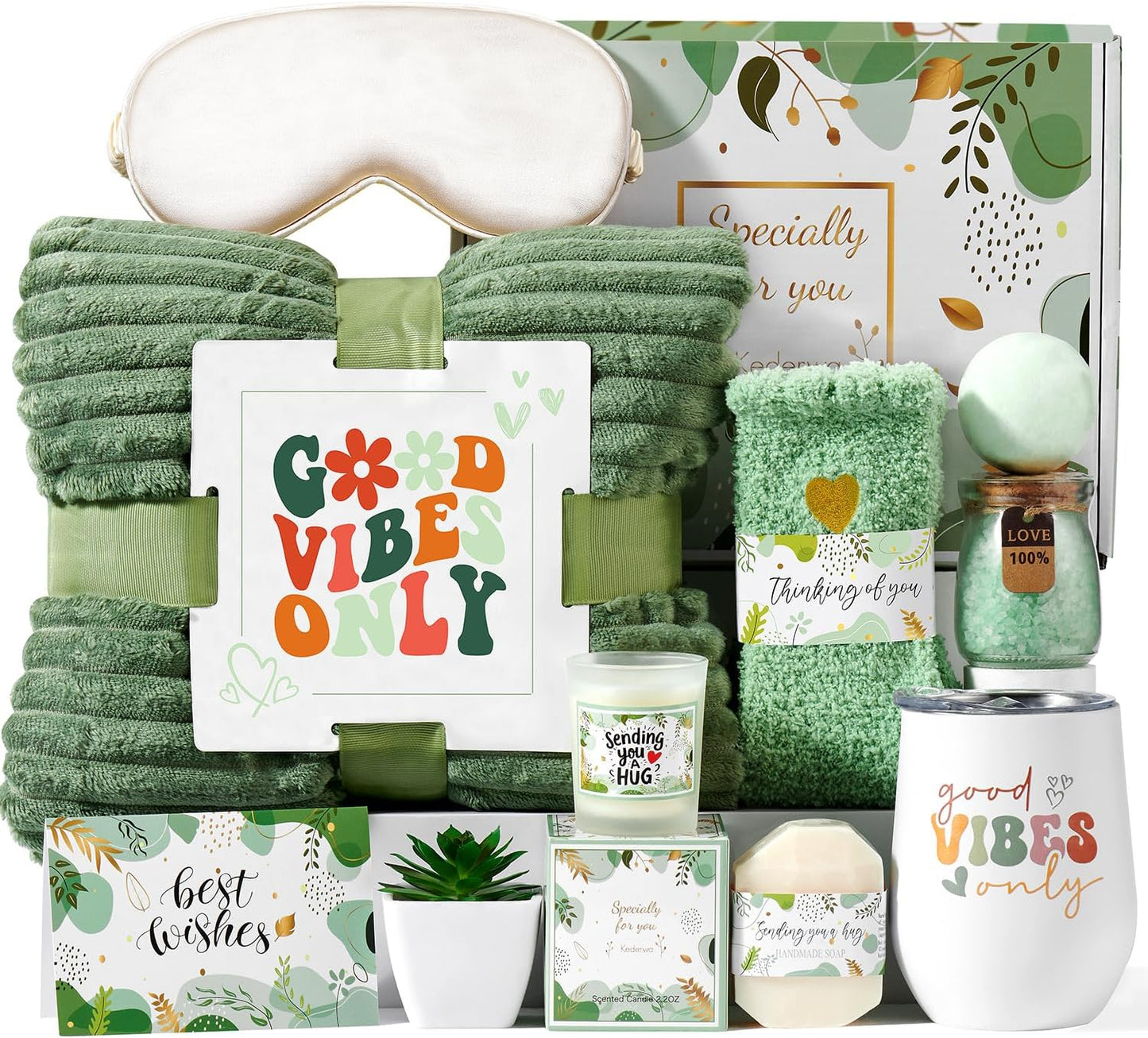 Self-Care Gift Basket for Women: Relaxing Spa Package with Tumbler and Blanket, Perfect Get Well Soon and Thinking of You Gift