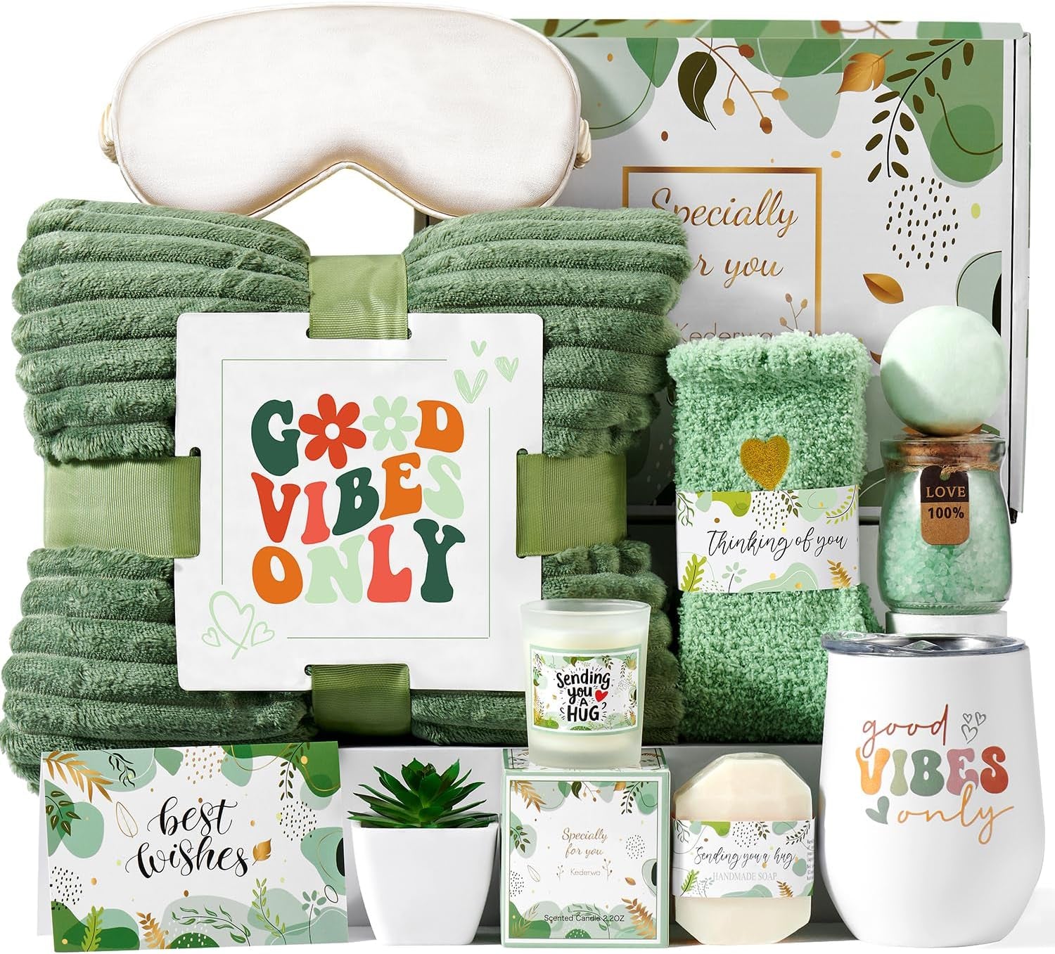 Self-Care Gift Basket for Women: Relaxing Spa Package with Tumbler and Blanket, Perfect Get Well Soon and Thinking of You Gift