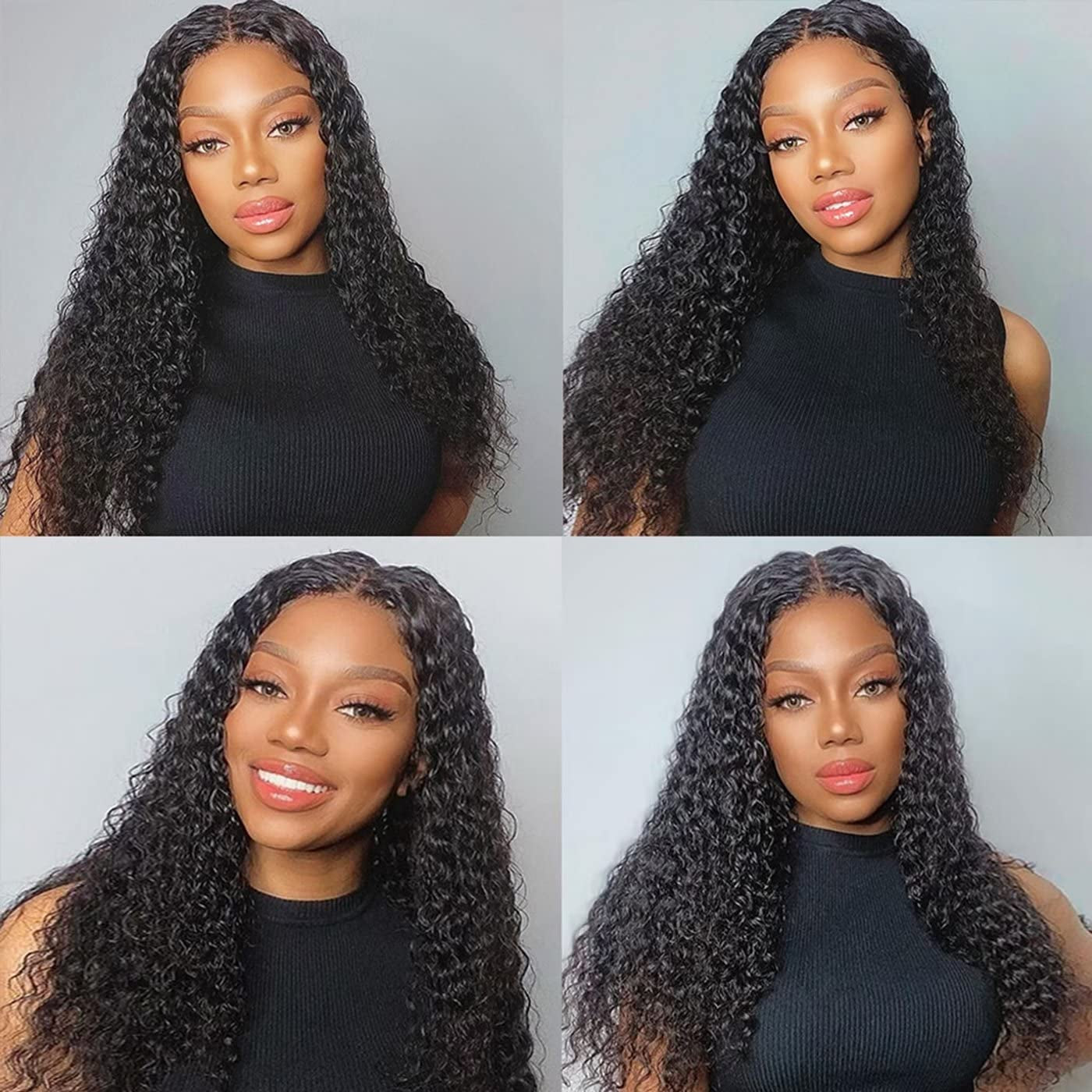 Brazilian Deep Wave Human Hair Bundles - 4 Curly Wet and Wavy Bundles