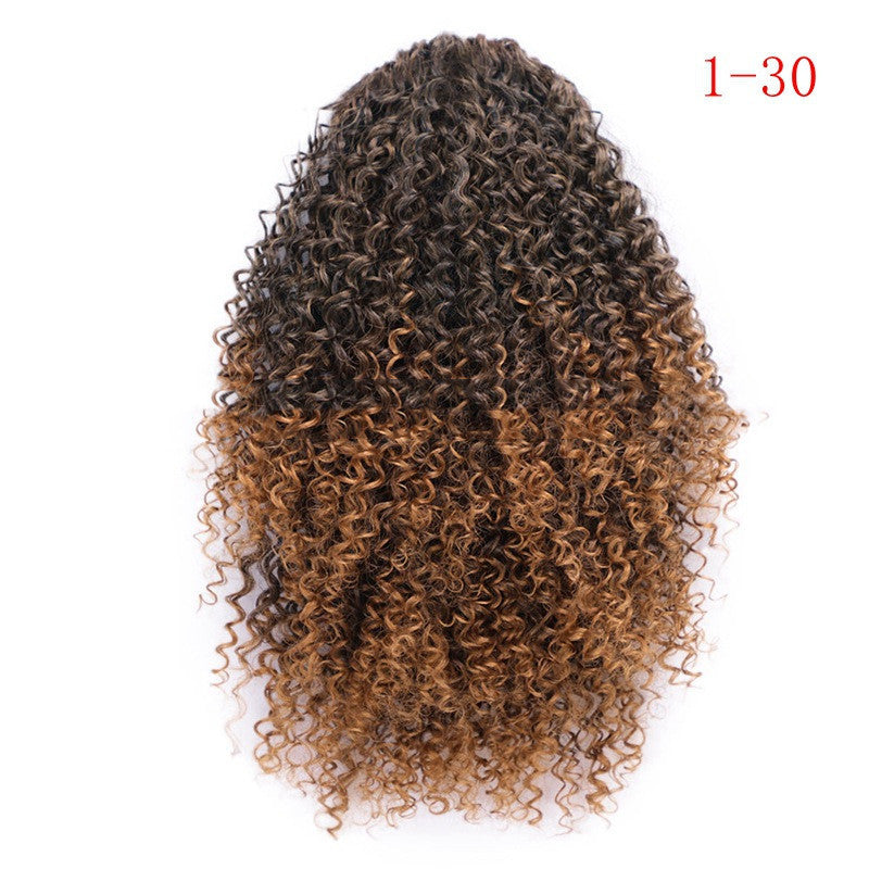 Women's African Drawstring Stretch Small Curly Wig