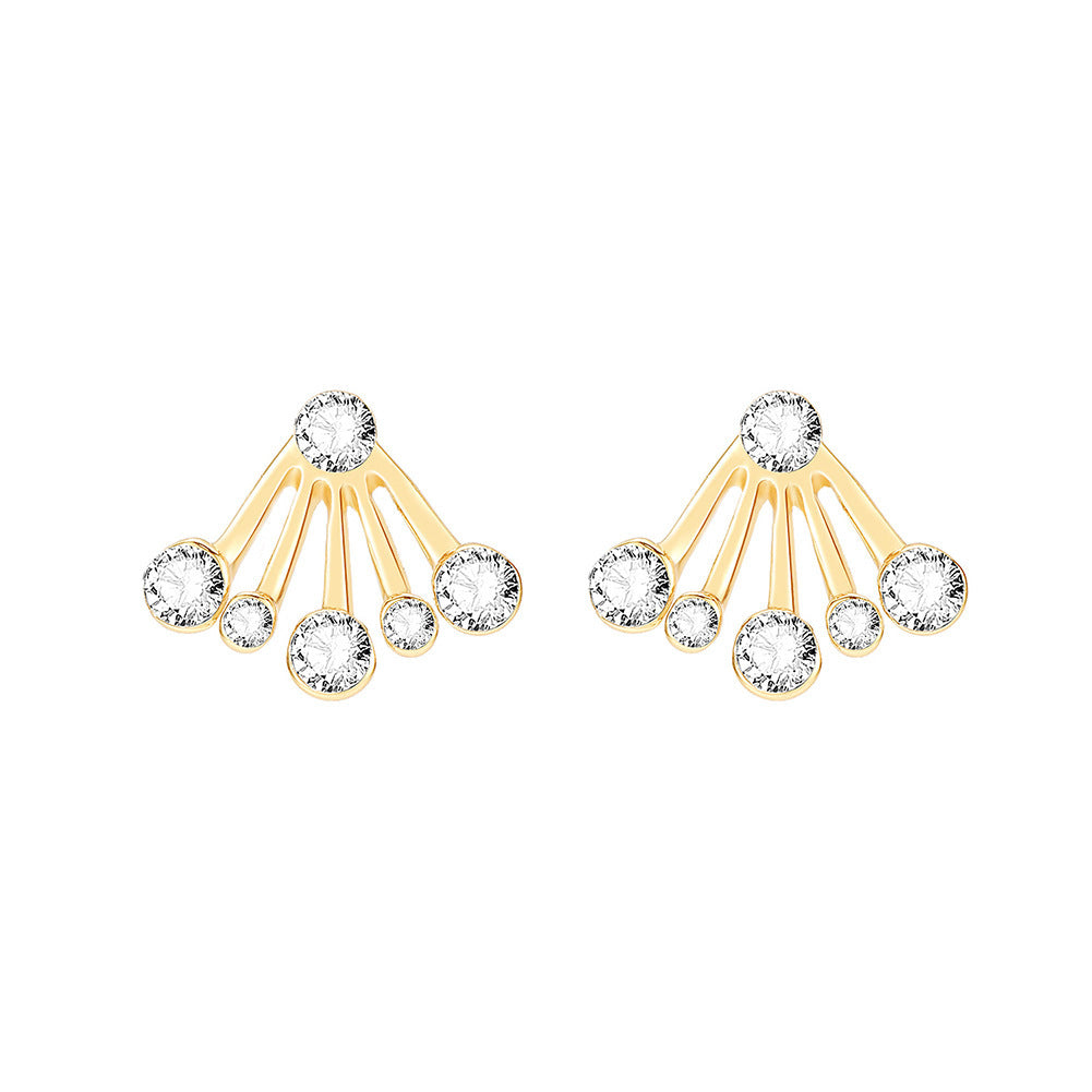 Fashion Fan-shaped Front And Rear Earrings Alloy