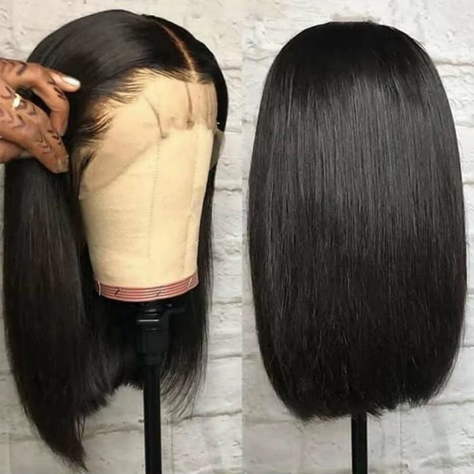 Bone Straight Short Bob Wigs Glueless Lace Front Human Hair Wigs 13X4 HD Transparent Lace Frontal Wig for Women Pre Plucked 180%