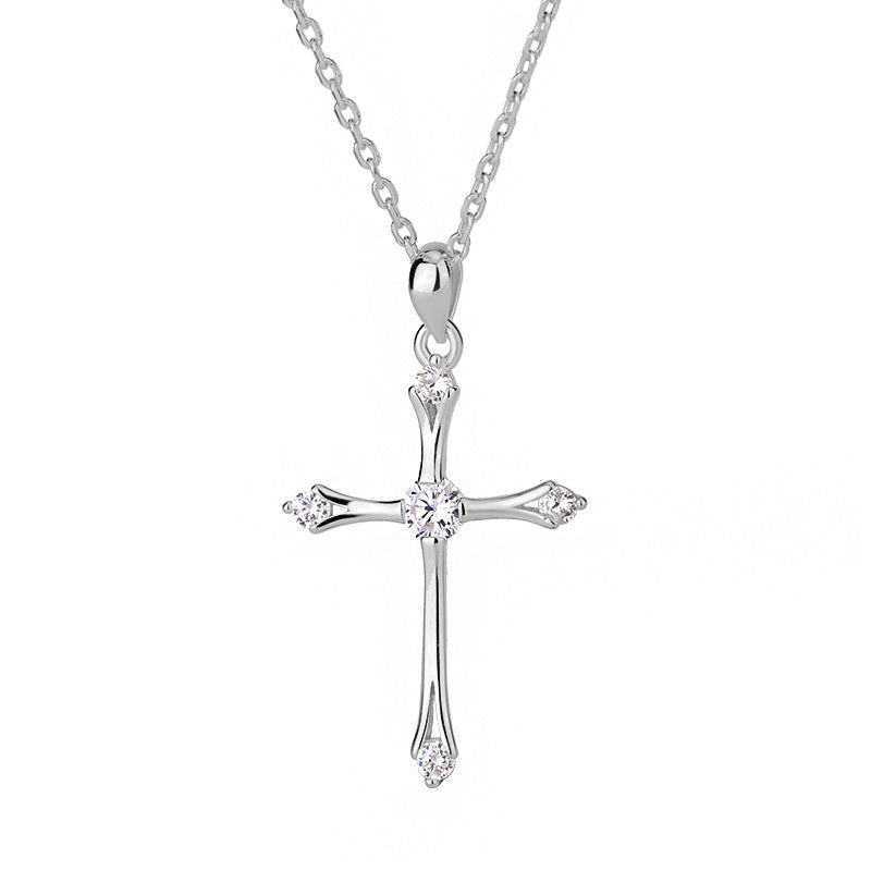 Silver Vintage Cross Necklace For Women