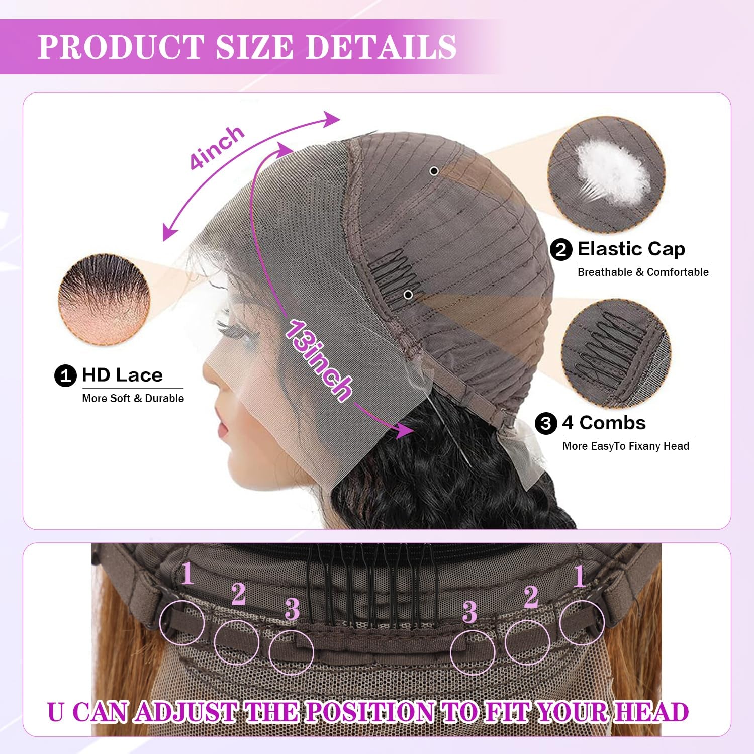 Ombre 4/27 HD Lace Front Body Wave Human Hair Wig - 13x4 Pre-Plucked with Baby Hair, 180% Density, 20 Inch Glueless Design