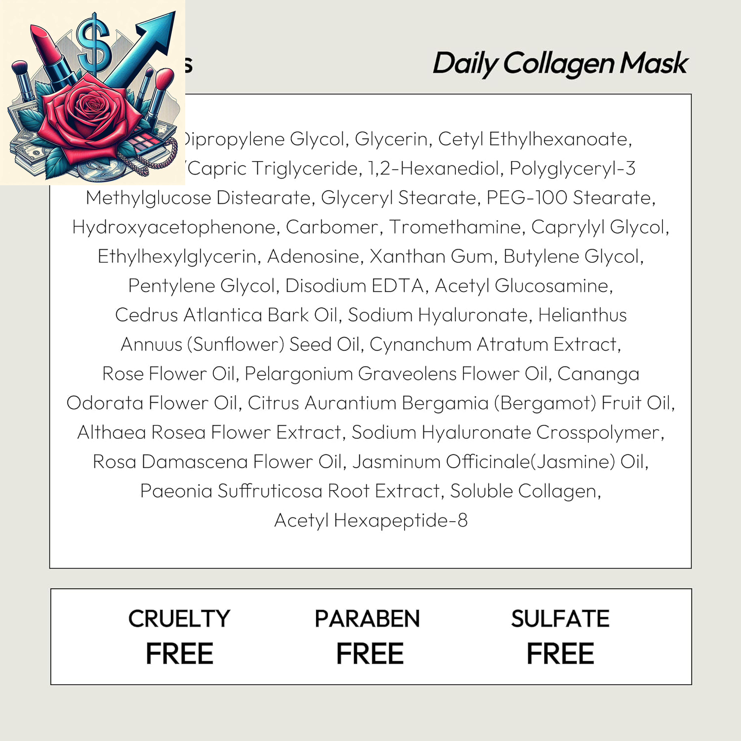 Collagen Sheet Mask, Firming Daily Face Mask with Collagen Peptides for Anti-Aging, Helps to Minimize Wrinkles, Restores Skin Elasticity & Firmness, Hydrating, Korean Beauty, 5-Pack