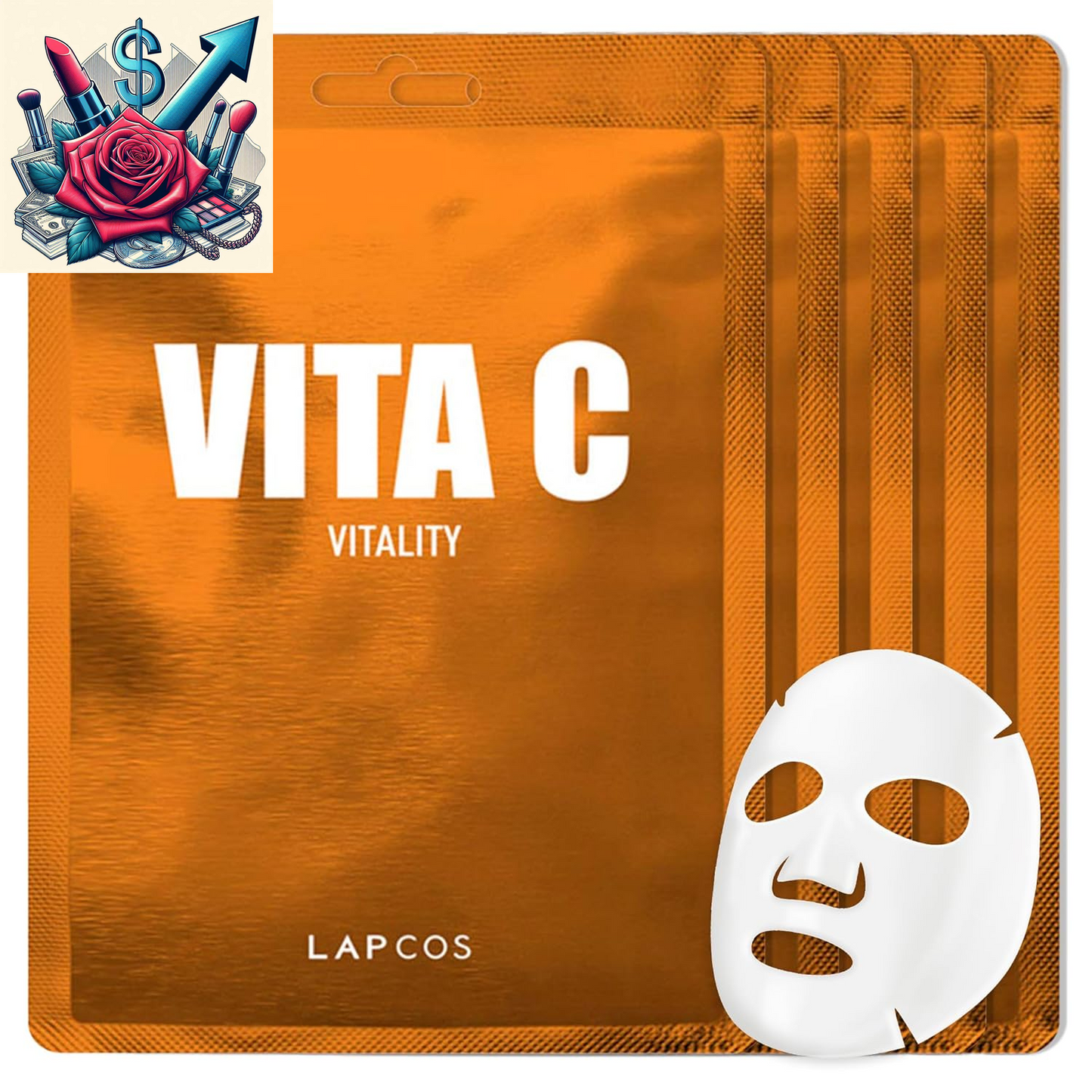 Collagen Sheet Mask, Firming Daily Face Mask with Collagen Peptides for Anti-Aging, Helps to Minimize Wrinkles, Restores Skin Elasticity & Firmness, Hydrating, Korean Beauty, 5-Pack