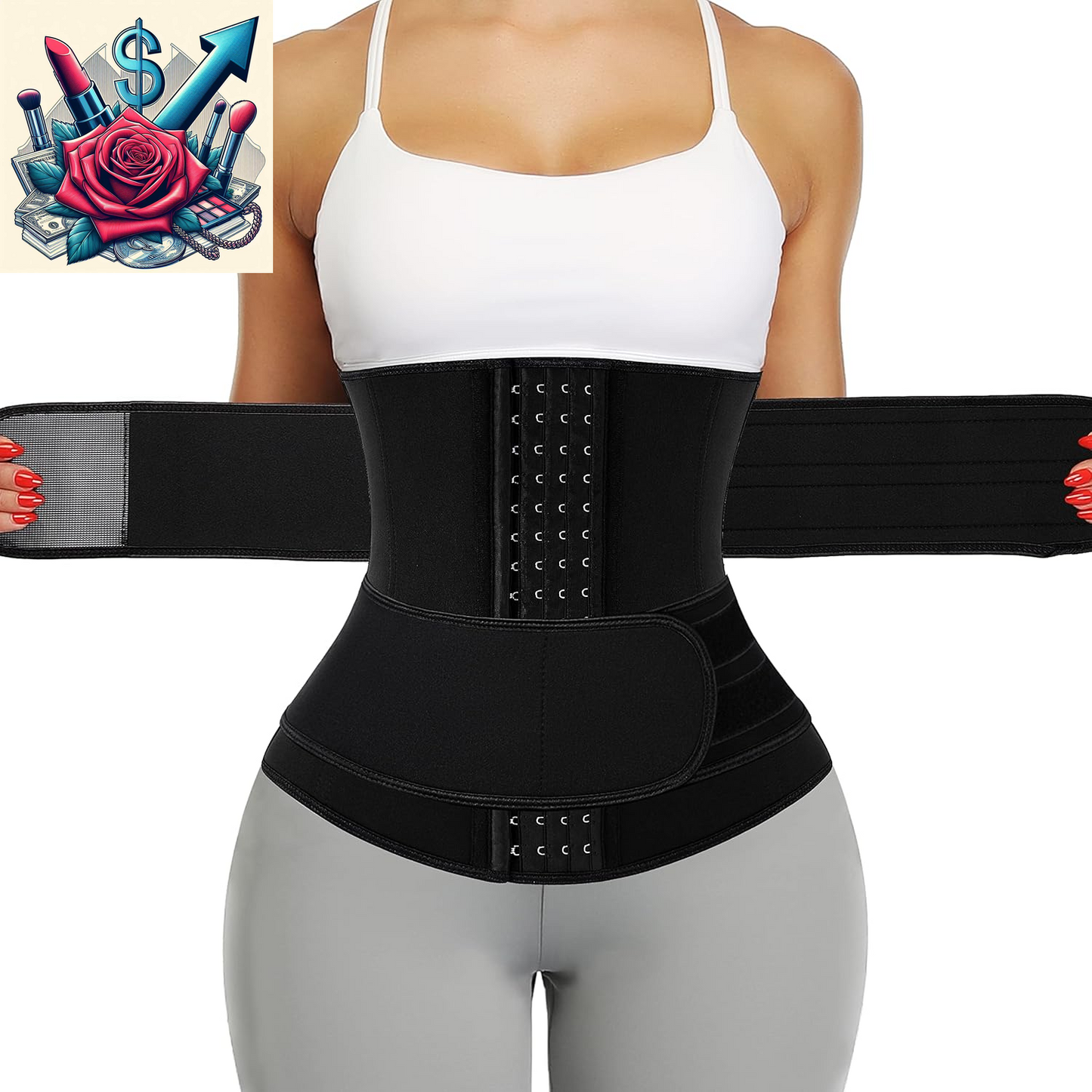 Neoprene Sauna Waist Trainer Corset Sweat Belt for Women Compression Cincher Band Workout Fitness Back Support