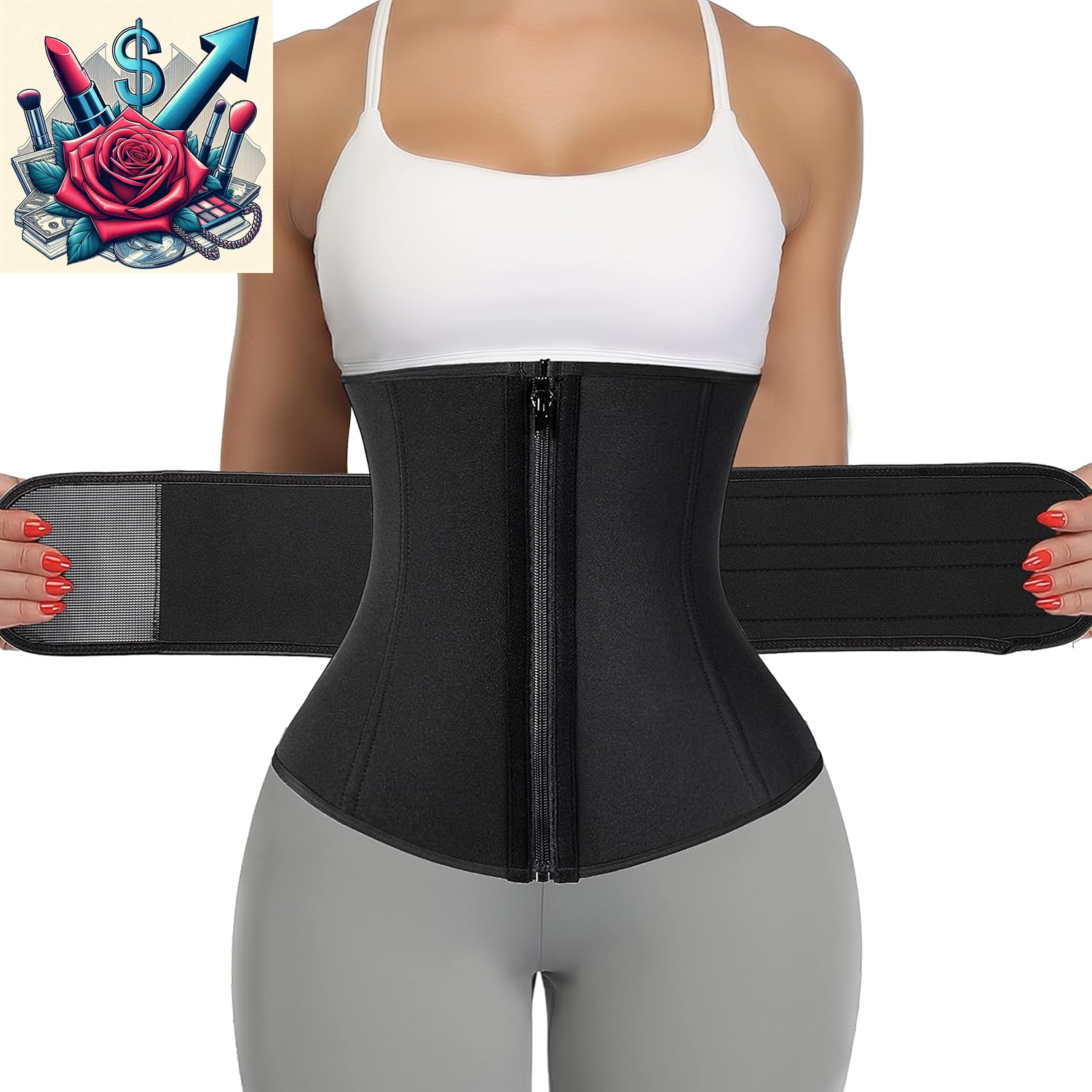Neoprene Sauna Waist Trainer Corset Sweat Belt for Women Compression Cincher Band Workout Fitness Back Support