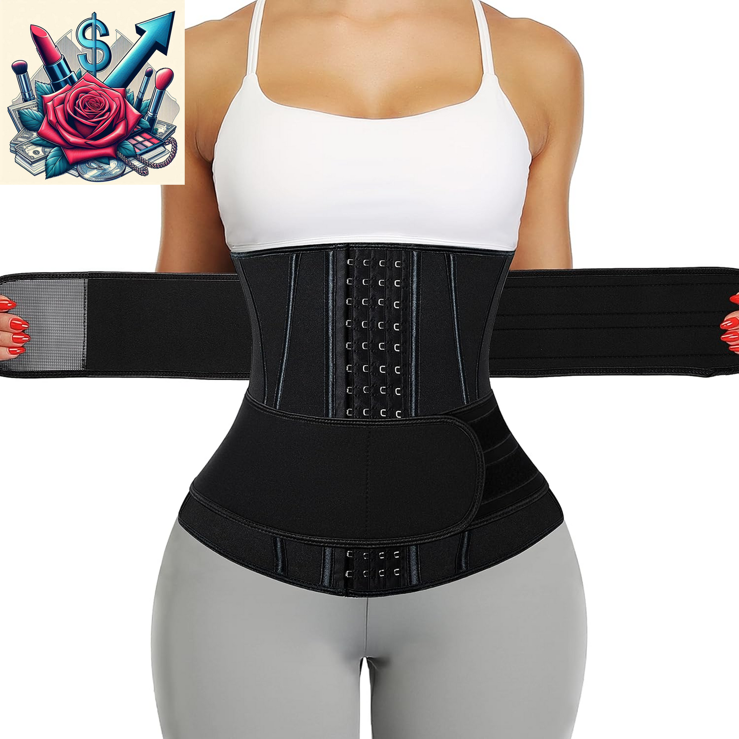 Neoprene Sauna Waist Trainer Corset Sweat Belt for Women Compression Cincher Band Workout Fitness Back Support