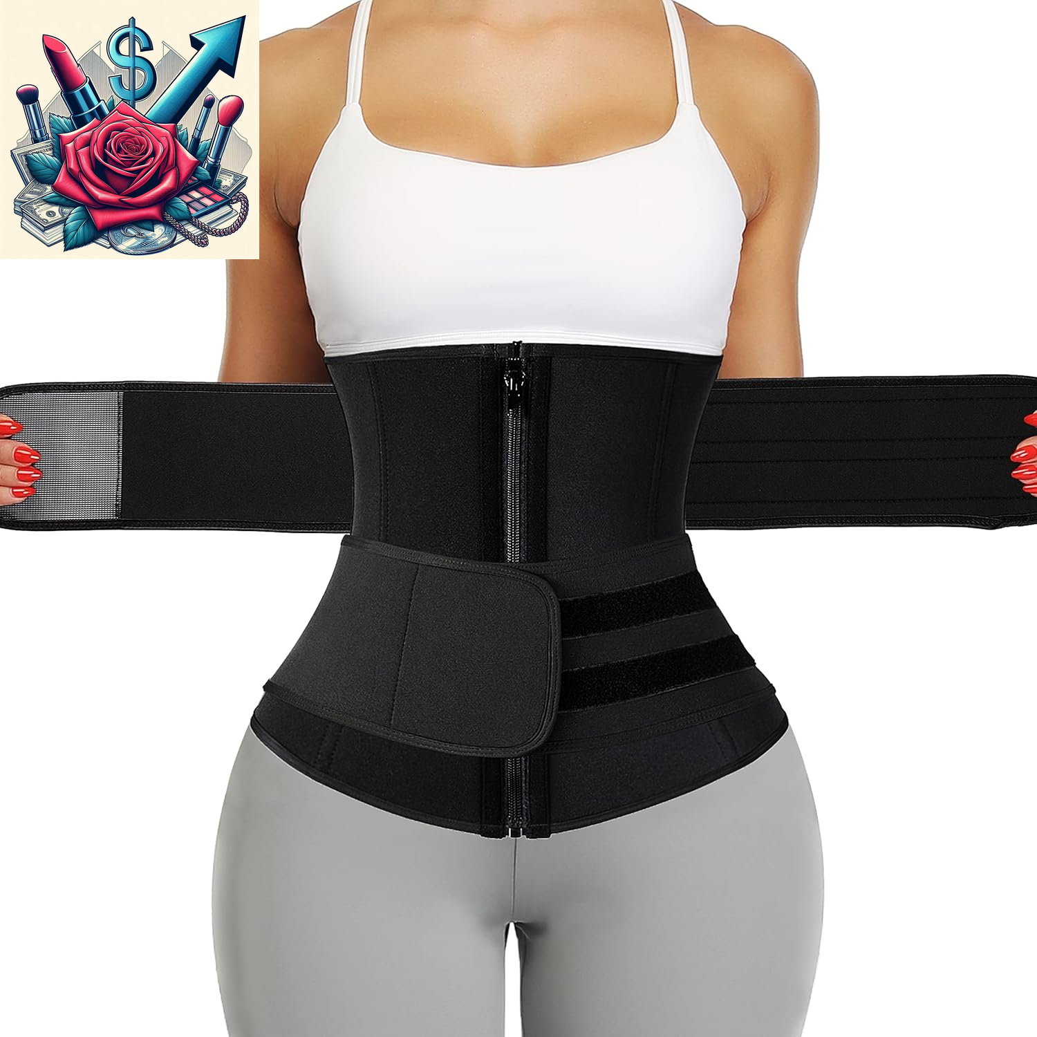 Neoprene Sauna Waist Trainer Corset Sweat Belt for Women Compression Cincher Band Workout Fitness Back Support