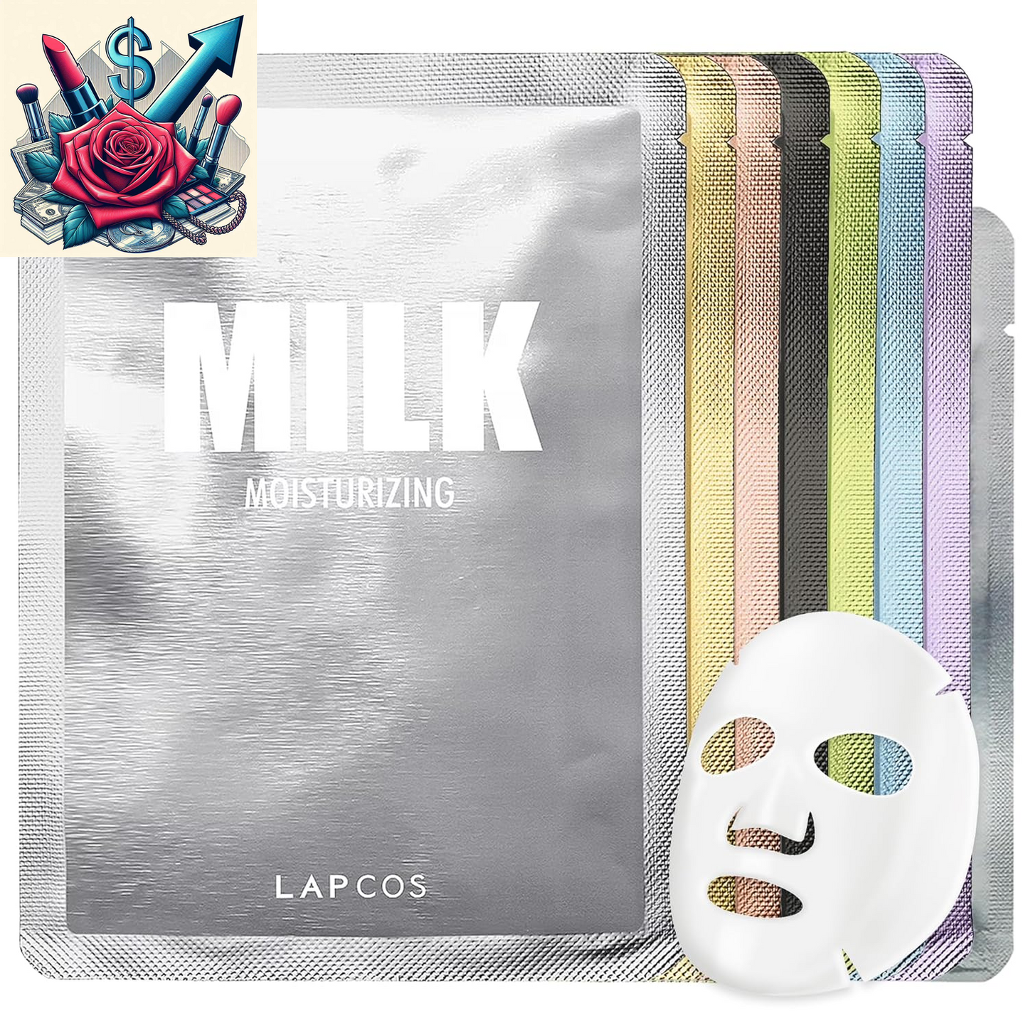 Collagen Sheet Mask, Firming Daily Face Mask with Collagen Peptides for Anti-Aging, Helps to Minimize Wrinkles, Restores Skin Elasticity & Firmness, Hydrating, Korean Beauty, 5-Pack