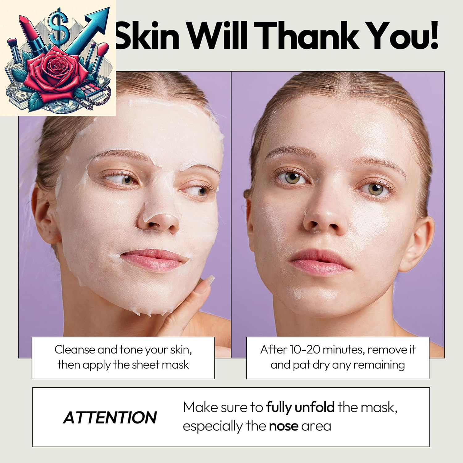 Collagen Sheet Mask, Firming Daily Face Mask with Collagen Peptides for Anti-Aging, Helps to Minimize Wrinkles, Restores Skin Elasticity & Firmness, Hydrating, Korean Beauty, 5-Pack